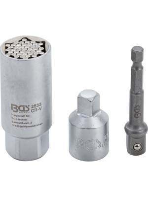 BGS 92533 Multi-Einsatz mit Adapter-Satz | 10 mm (3/8"") | SW 9 - 21 mm | 3-tlg.
