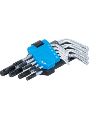 BGS 809 Winkelschlüssel-Satz | kurz | T-Profil (für Torx) mit Bohrung T10 - T50 | 9-tlg.