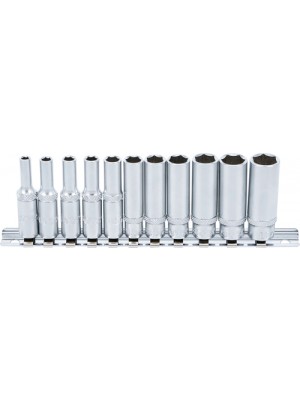 BGS 2221 Steckschlüssel-Einsatz-Satz Sechskant, tief | Antrieb Innenvierkant 6,3 mm (1/4"") | SW 4 - 13 mm | 11-tlg.