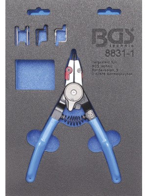 BGS 8831-1 Sprengringzange | für Außen-/Innensprengringe | auswechselbare Spitzen | 180 mm