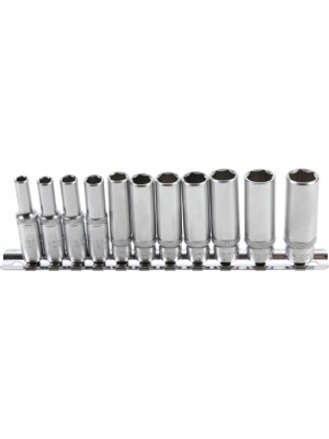 BGS 2429 Steckschlüssel-Einsatz-Satz Sechskant, tief | Antrieb Innenvierkant 6,3 mm (1/4"") | Zollgrößen | 11-tlg.