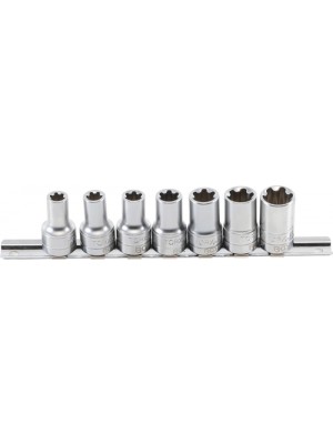 BGS 9587 Steckschlüssel-Einsatz-Satz T-Profil Plus (für Torx Plus) | Antrieb Innenvierkant 10 mm (3/8"") | SW 10EP - 20EP | 7-tlg.