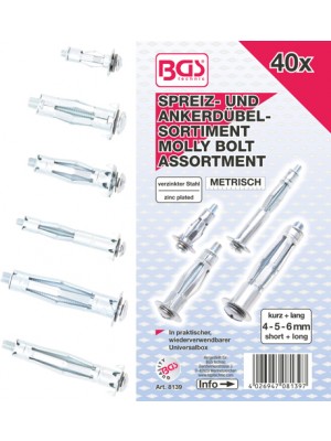 BGS 8139 Spreiz-/Ankerdübel-Sortiment | 40-tlg.