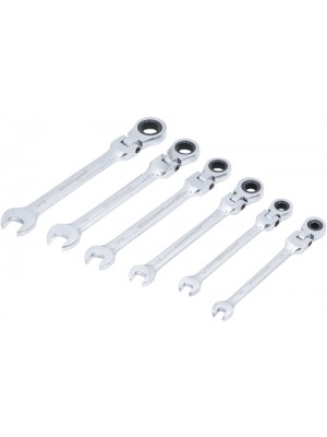 BGS 30005 Ratschenring-Maulschlüssel-Satz | flexible Köpfe | Zollmaße | SW 1/4"" - 9/16"" | 6-tlg.