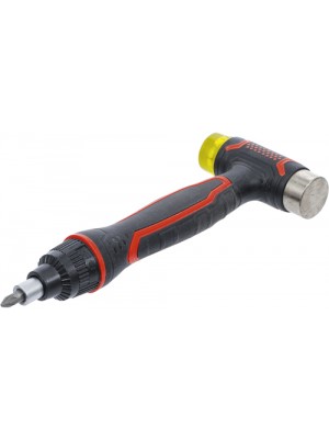 BGS 20800 Wechselkopf-Hammer | mit Ratschen-Drehgriff für Bits, umschaltbar | 3-in-1