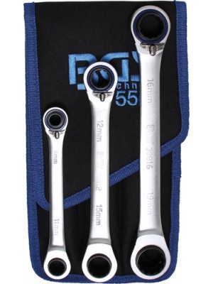 BGS 1556 Ratschen-Ringschlüssel-Satz | umschaltbar | ""4-in-1"" | 3-tlg.