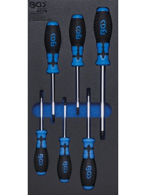 BGS 4078 Werkstattwageneinlage 1/3: Schraubendreher T-Profil (für Torx) | 6-tlg.