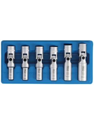 BGS 2990 Universal Glühkerzen-Gelenkschlüssel-Satz, Sechskant | Antrieb Innenvierkant 10 mm (3/8"") | SW 8 - 16 mm | 6-tlg.