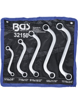 BGS 32150 S-Form Doppel-Ringschlüssel-Satz | Zollgrößen | SW 3/8"" - 3/4"" | 5-tlg.
