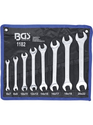 BGS 1182 Doppel-Maulschlüssel-Satz | SW 6 x 7 - 20 x 22 mm | 8-tlg.
