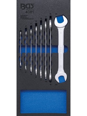 BGS 4081 Werkstattwageneinlage 1/3: Doppel-Maulschlüssel-Satz | SW 6 - 22 mm | 8-tlg.