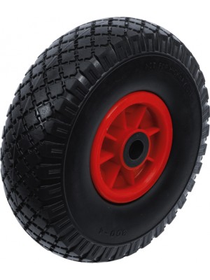 BGS 80650 Rad für Sackkarren / Bollerwagen | PU, rot/schwarz | 260 mm