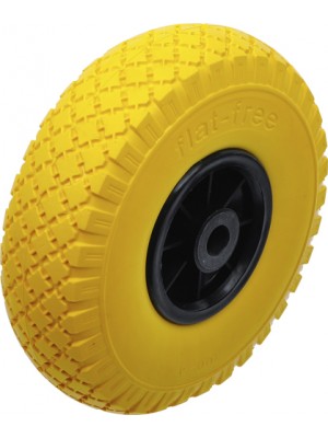 BGS 80652 Rad für Sackkarren / Bollerwagen | PU, gelb/schwarz | 260 mm