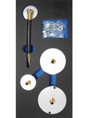 BGS 9152 Werkstattwageneinlage 1/3: Adapter-Satz für Druckluft-Bremsenentlüfter | 4-tlg.