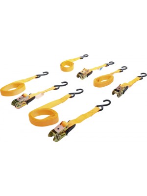 BGS 6831 Knarren-Spannband-Satz | mit schweren Haken | 5 m x 25 mm | 4-tlg.