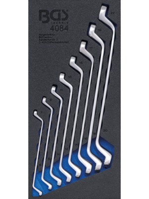 BGS 4084 Werkstattwageneinlage 1/3: Doppel-Ringschlüssel-Satz | SW 6 x 7 - 20 x 22 mm | tief gekröpft | 8-tlg.