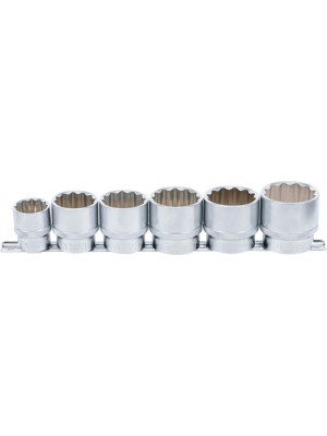 BGS 70102 Steckschlüssel-Einsatz-Satz, Zwölfkant | Antrieb Innenvierkant 12,5 mm (1/2"") | SW 24 - 38 mm | 6-tlg.