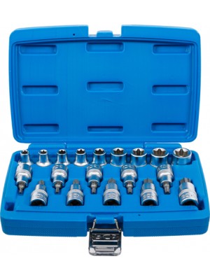 BGS 5100 Bit-Einsatz-/Steckschlüssel-Einsatz-Satz | Antrieb Innenvierkant 12,5 mm (1/2"") | E-Profil / T-Profil (für Torx) | 19-tlg.