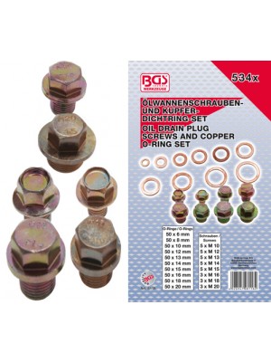 BGS 8118 Ölwannenschrauben- und Kupfer-Dichtring-Sortiment | 534-tlg.