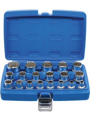 BGS 2152 Steckschlüssel-Einsatz-Satz Gear Lock | Antrieb Innenvierkant 12,5 mm (1/2"") | 19-tlg.