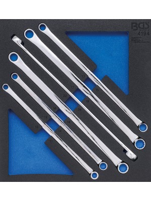 BGS 4194 Werkstattwageneinlage 2/3: Doppel-Ringschlüssel-Satz | extra lang | SW 10 x 11 - 22 x 24 mm | 6-tlg.