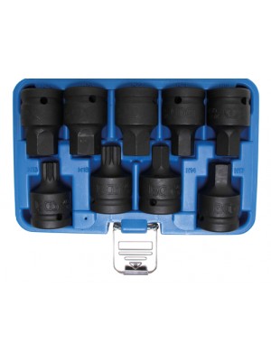 BGS 5054 Kraft-Bit-Einsatz-Satz | Antrieb Innenvierkant 20 mm (3/4"") | Innensechskant, Innenvielzahn (für XZN) | 9-tlg.