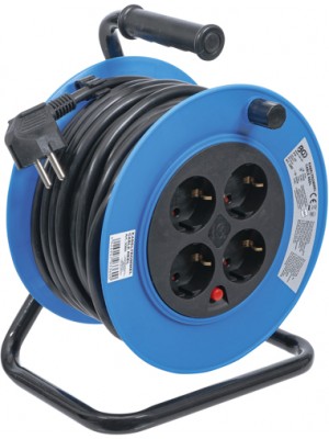 BGS 3360 Kabeltrommel | 15 m | 3 x 1,5 mm² | 4 Steckdosen | IP 20 | 3000 W