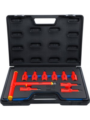 BGS 7131 VDE-Bit-Einsatz-Satz | Antrieb Innenvierkant 12,5 mm (1/2"") | T-Profil (für Torx) T20 - T55 | 10-tlg.