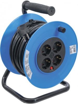 BGS 3361 Kabeltrommel | 25 m | 3 x 1,5 mm² | 4 Steckdosen | IP 20 | 3000 W