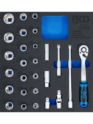 BGS 4053 Werkstattwageneinlage 2/3: Steckschlüssel-Satz 12,5 mm (1/2"") | 27-tlg.