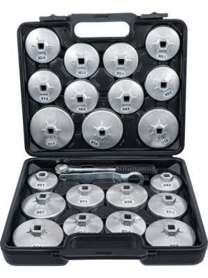 BGS 1035 Ölfilterschlüssel-Satz | Aluminium-Druckguss | Antrieb Innenvierkant 12,5 mm (1/2"") | 23-tlg.