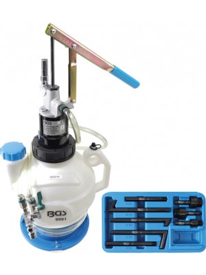 BGS 9991 Getriebeöl-Befüllgerät mit Handpumpe | mit Rücklaufsystem | mit 8 Adaptern | 7 l