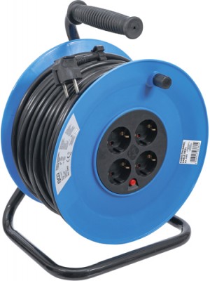 BGS 3362 Kabeltrommel | 50 m | 3 x 1,5 mm² | 4 Steckdosen | IP 20 | 3000 W