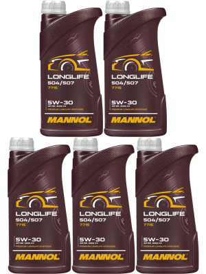 Mannol 7715 LONGLIFE 504/507 5W-30 Motoröl 5x 1l = 5 Liter