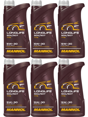 Mannol 7715 LONGLIFE 504/507 5W-30 Motoröl 6x 1l = 6 Liter