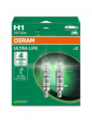 Osram Ultra Life Glühlampe H1 P14.5s 12V 55W 3200K Doppelpack