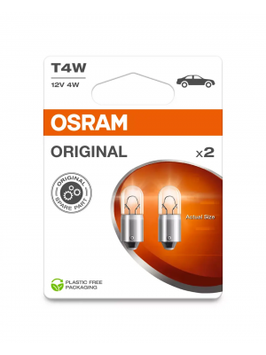 Osram Lampe mit Metallsockel Glühlampe T4W BA9s 12V 4W Doppelpack