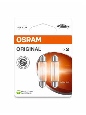 Osram Original Festoon Sofittenlampe Glühlampe SV8.5 12V 10W Doppelpack