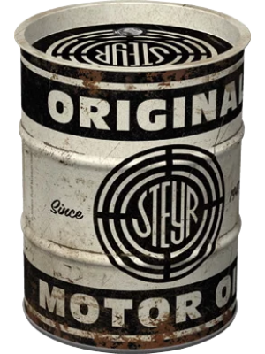 STEYR Original Motoröl - Spardose im Ölfass-Design