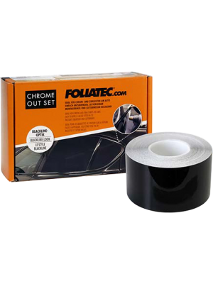 Foliatec Chrome Out Set, schwarz glänzend, 15 m x 5 cm