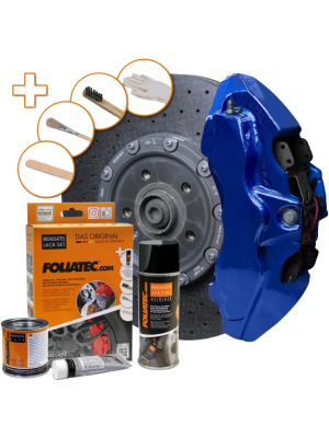 Foliatec Bremssattel Lack Set, Komplettsatz für 4 Bremssättel, performance blue metallic, 7-teiliges Set