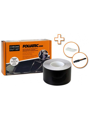 Foliatec Chrome Out Set, schwarz matt, 15 m x 5 cm