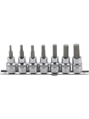 BGS 5104 Bit-Einsatz-Satz | Antrieb Innenvierkant 10 mm (3/8"") | Innensechskant 1/8"" - 3/8"" | Zollgrößen | 7-tlg.