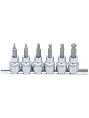 BGS 5109 Bit-Einsatz-Satz | Antrieb Innenvierkant 10 mm (3/8"") | Innensechskant mit Kugelkopf 3 - 8 mm | 6-tlg.