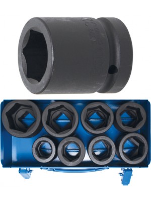 BGS 5245 Kraft-Steckschlüssel-Einsatz-Satz Sechskant | Antrieb Innenvierkant 25 mm (1"") | SW 27 - 50 mm | 8-tlg.