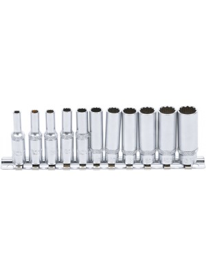BGS 5251 Steckschlüssel-Einsatz-Satz Zwölfkant, tief | Antrieb Innenvierkant 6,3 mm (1/4"") | SW 4 - 13 mm |11-tlg.