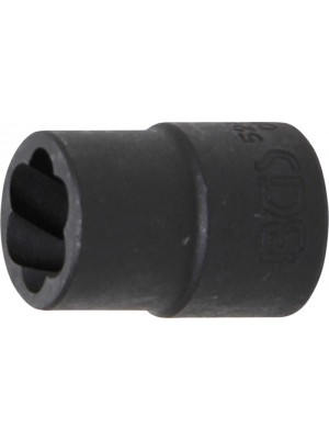 BGS 5266-14 Spiral-Profil-Steckschlüssel-Einsatz / Schraubenausdreher | Antrieb Innenvierkant 12,5 mm (1/2"") | SW 14 mm