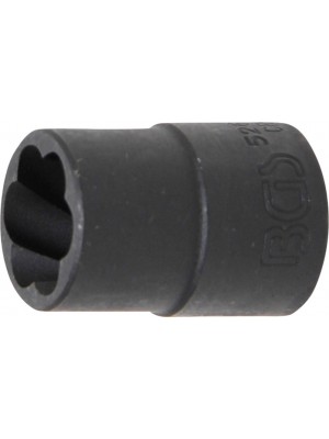 BGS 5266-15 Spiral-Profil-Steckschlüssel-Einsatz / Schraubenausdreher | Antrieb Innenvierkant 12,5 mm (1/2"") | SW 15 mm