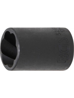 BGS 5266-17 Spiral-Profil-Steckschlüssel-Einsatz / Schraubenausdreher | Antrieb Innenvierkant 12,5 mm (1/2"") | SW 17 mm