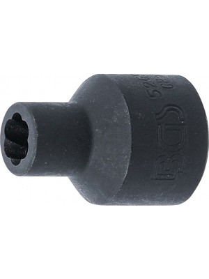 BGS 5269-8 Spiral-Profil-Steckschlüssel-Einsatz / Schraubenausdreher | Antrieb Innenvierkant 12,5 mm (1/2"") | SW 8 mm